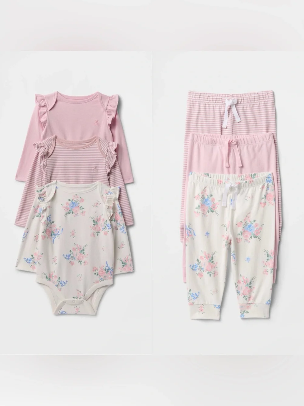 GAP babies’s first favorites organic cotton, bodysuits & pull-up pants 6-12m